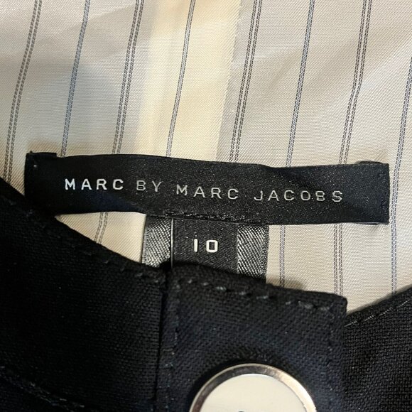 Vintage MARC BY MARC JACOBS Wool Blend Cropped Collarless Suit Jacket Size 10 - Picture 6 of 7